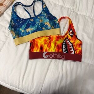 Blue Marble & Red Flame ethika sports bra